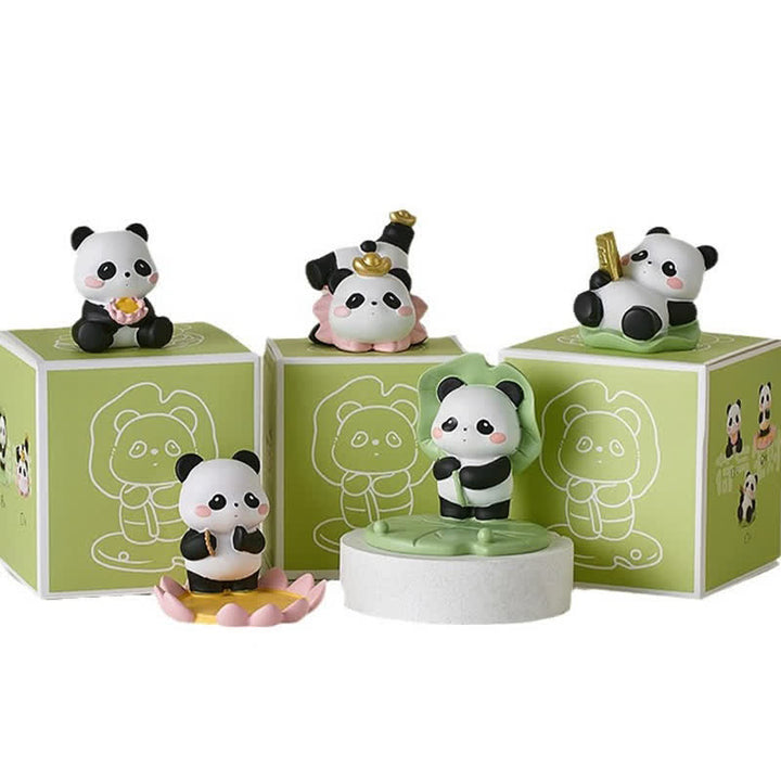 Buddha Stones Supporto per telefono in resina a forma di loto e panda, decorazione a forma di animale carino - image 8