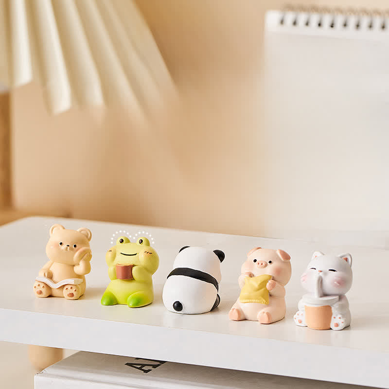 Buddha Stones Sedia a dondolo in resina a forma di animale Kawaii, comoda e decorativa per la scrivania. - image 15