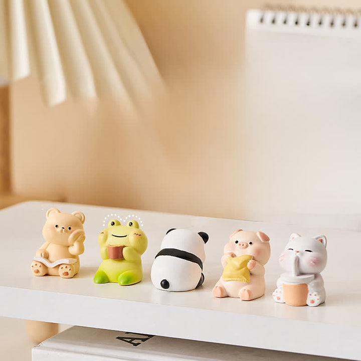 Buddha Stones Sedia a dondolo in resina a forma di animale Kawaii, comoda e decorativa per la scrivania. - image 15