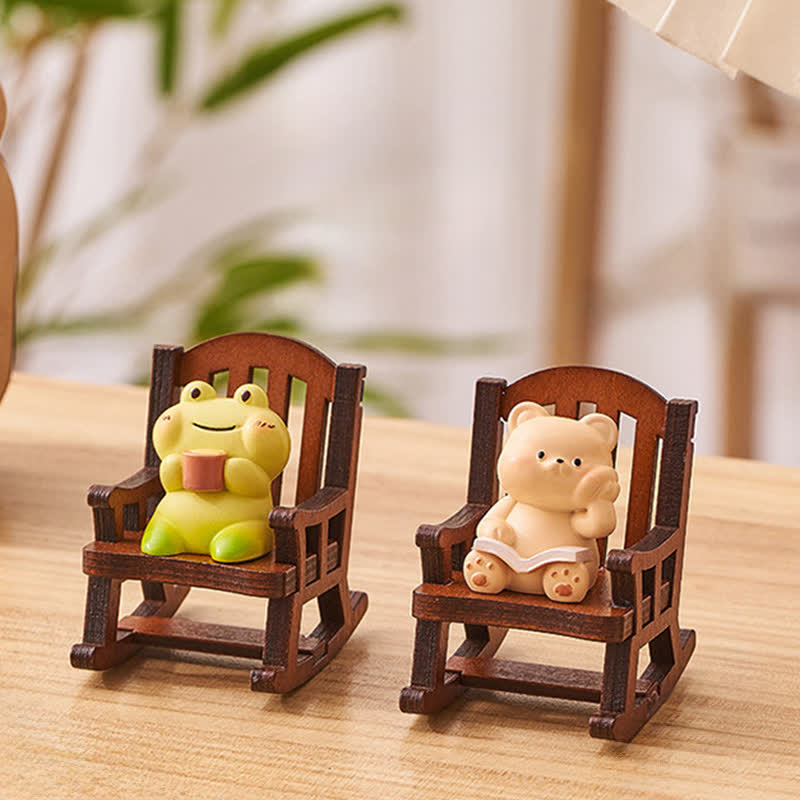 Buddha Stones Sedia a dondolo in resina a forma di animale Kawaii, comoda e decorativa per la scrivania. - image 3