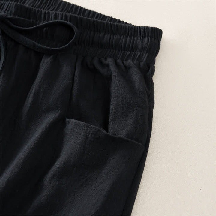 Buddha Stones Pantaloncini da donna estivi casual minimalisti con coulisse, tinta unita e tasca - image 10