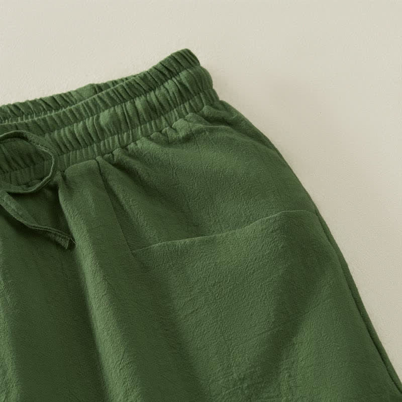 Buddha Stones Pantaloncini da donna estivi casual minimalisti con coulisse, tinta unita e tasca - image 17