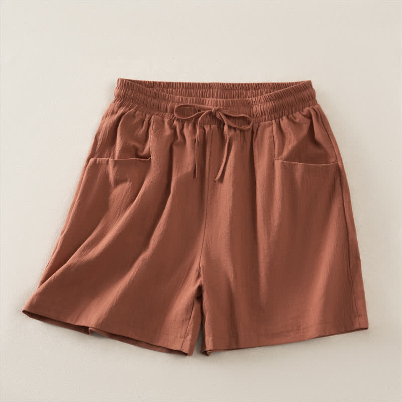 Buddha Stones Pantaloncini da donna estivi casual minimalisti con coulisse, tinta unita e tasca - Perù - US14, UK/AU18, EU46 (2XL) - image 20