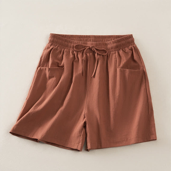 Buddha Stones Pantaloncini da donna estivi casual minimalisti con coulisse, tinta unita e tasca - Perù - US14, UK/AU18, EU46 (2XL) - image 20