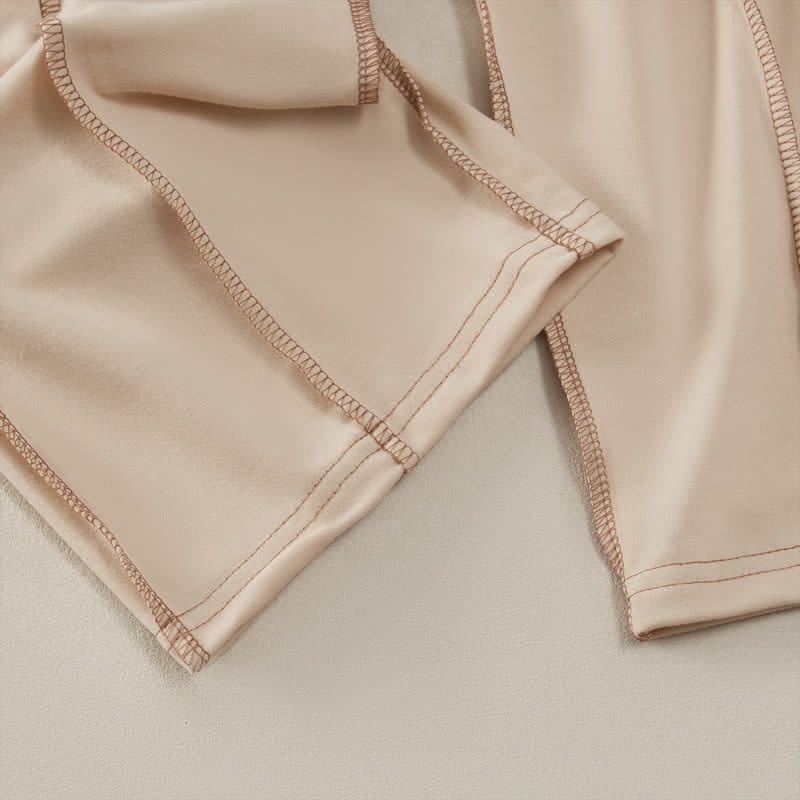 Pantaloni da donna a gamba dritta con tasche, stile casual estivo, minimalisti, con coulisse e tasche applicate, colore tinta unita, con Buddha Stones. - image 7