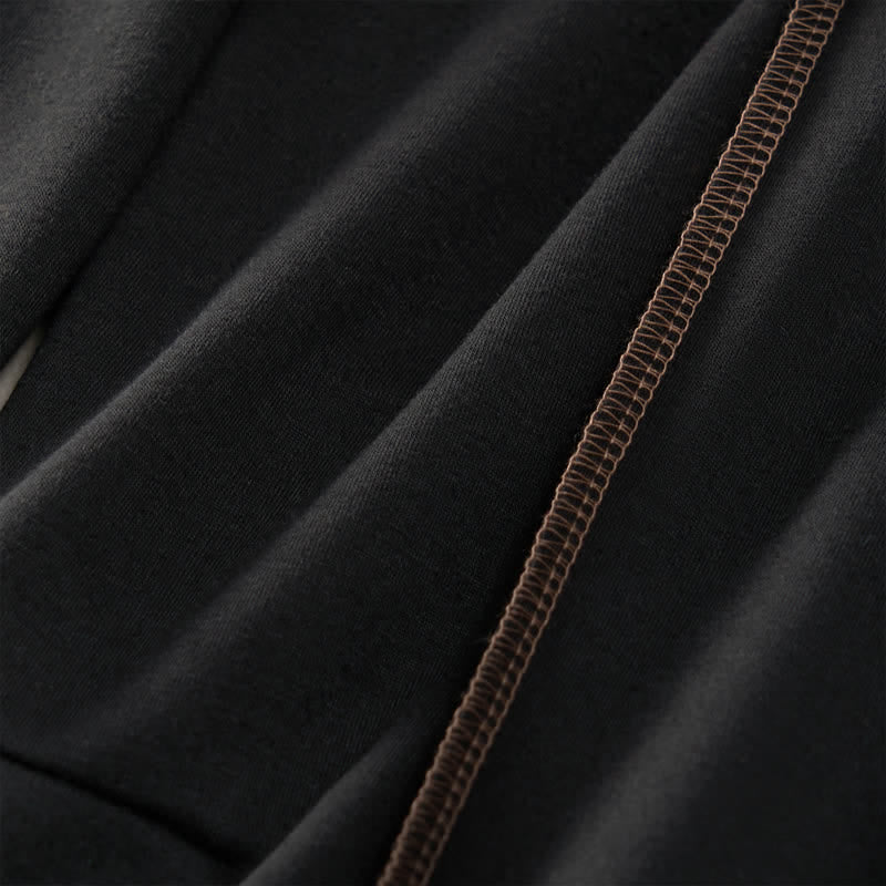 Pantaloni da donna a gamba dritta con tasche, stile casual estivo, minimalisti, con coulisse e tasche applicate, colore tinta unita, con Buddha Stones. - image 15