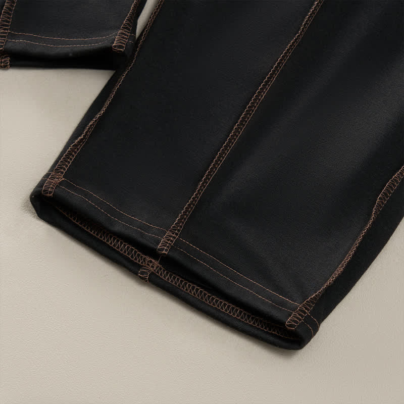 Pantaloni da donna a gamba dritta con tasche, stile casual estivo, minimalisti, con coulisse e tasche applicate, colore tinta unita, con Buddha Stones. - image 17