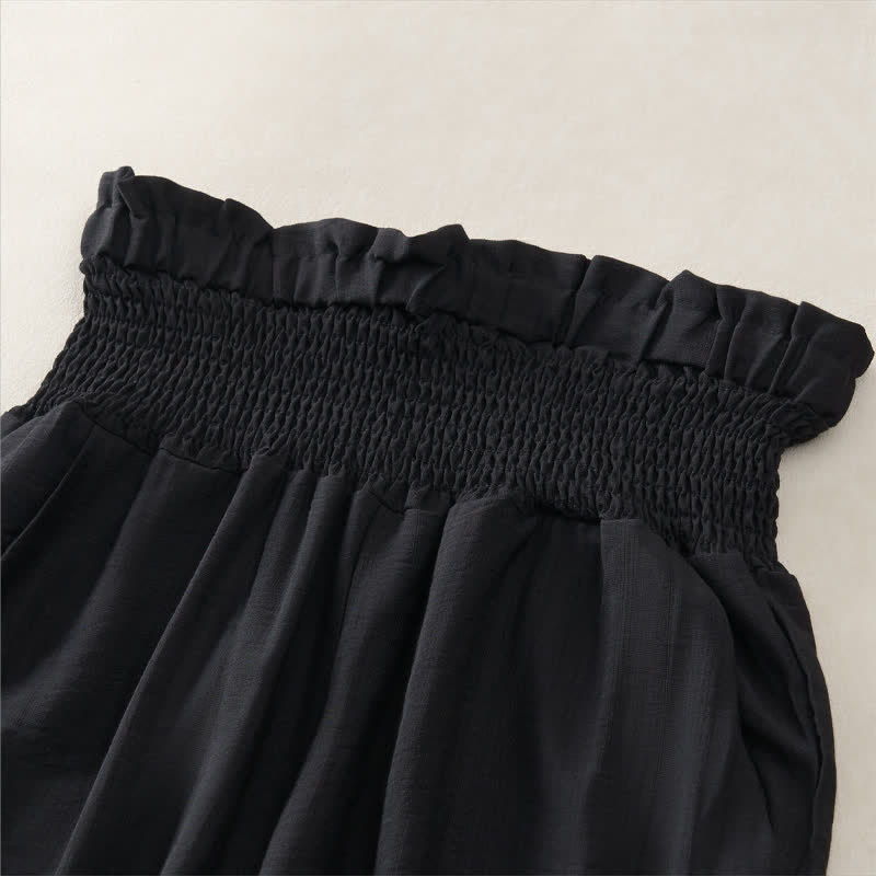 Buddha Stones Pantaloni corti da donna estivi casual e minimalisti a tinta unita con tasca - image 10