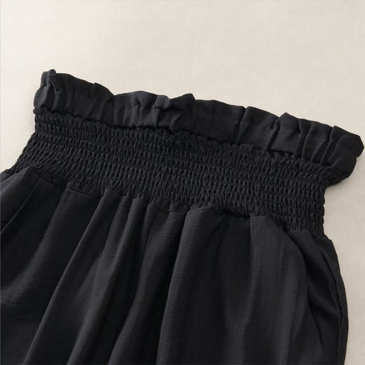 Buddha Stones Pantaloni corti da donna estivi casual e minimalisti a tinta unita con tasca - image 10