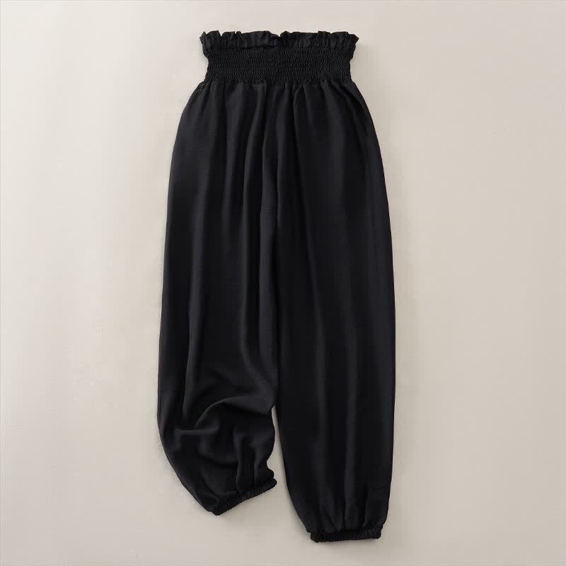 Buddha Stones Pantaloni corti da donna estivi casual e minimalisti a tinta unita con tasca - image 8