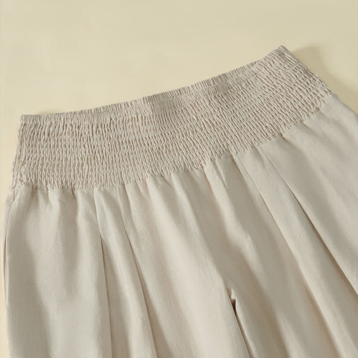 Buddha Stones Pantaloni lunghi da donna a gamba larga, minimalisti, tinta unita, per primavera/estate, casual ed eleganti, con tasca. - image 2