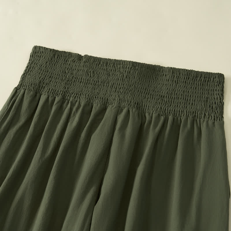 Buddha Stones Pantaloni lunghi da donna a gamba larga, minimalisti, tinta unita, per primavera/estate, casual ed eleganti, con tasca. - image 9
