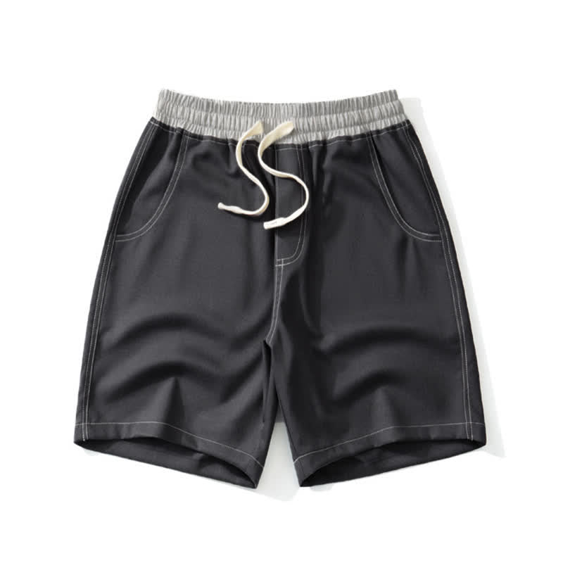 Pantaloncini da uomo estivi casual sportivi con coulisse e tasca, con stampa Buddha Stones. - Grigio tenue - US/UK/AU42, EU52 (3XL) - image 0