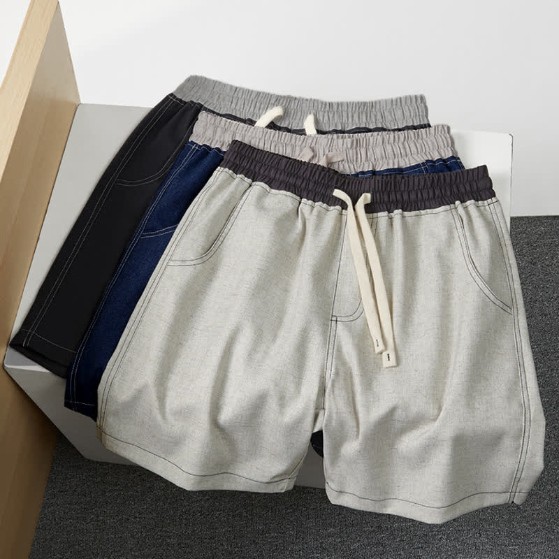 Pantaloncini da uomo estivi casual sportivi con coulisse e tasca, con stampa Buddha Stones. - image 12