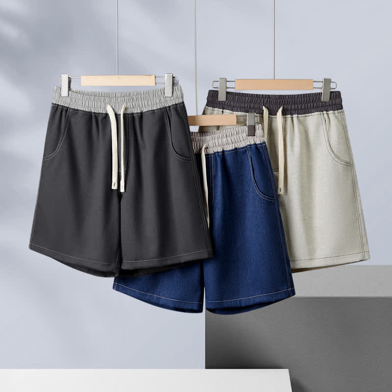 Pantaloncini da uomo estivi casual sportivi con coulisse e tasca, con stampa Buddha Stones. - image 10