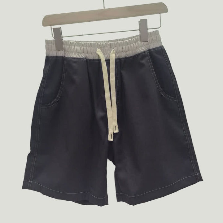 Pantaloncini da uomo estivi casual sportivi con coulisse e tasca, con stampa Buddha Stones. - Marina - US/UK/AU42, EU52 (3XL) - image 1