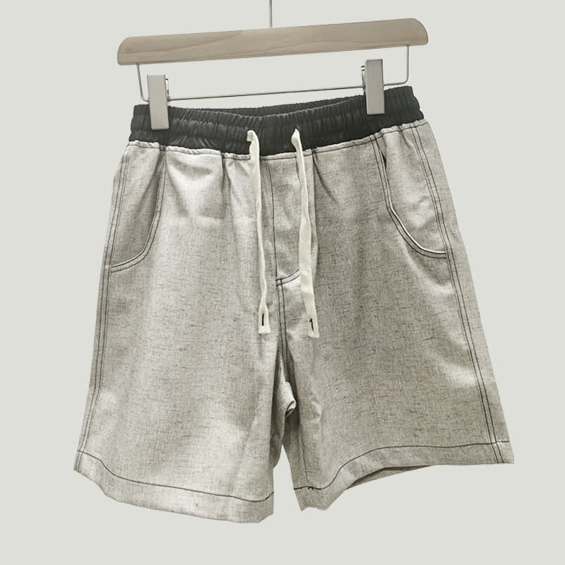 Pantaloncini da uomo estivi casual sportivi con coulisse e tasca, con stampa Buddha Stones. - image 9
