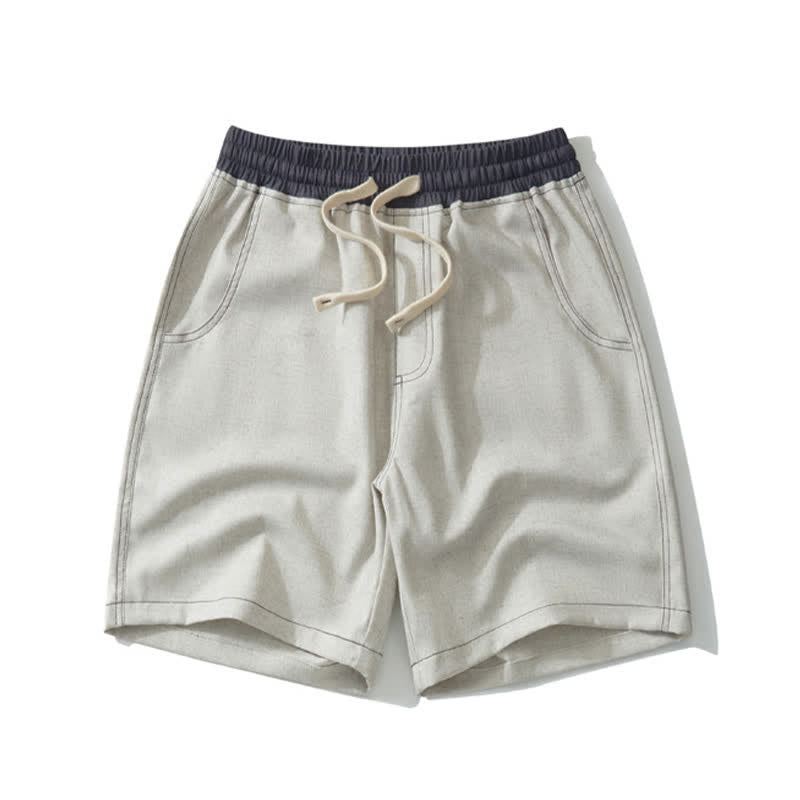 Pantaloncini da uomo estivi casual sportivi con coulisse e tasca, con stampa Buddha Stones. - Beige - US/UK/AU42, EU52 (3XL) - image 8