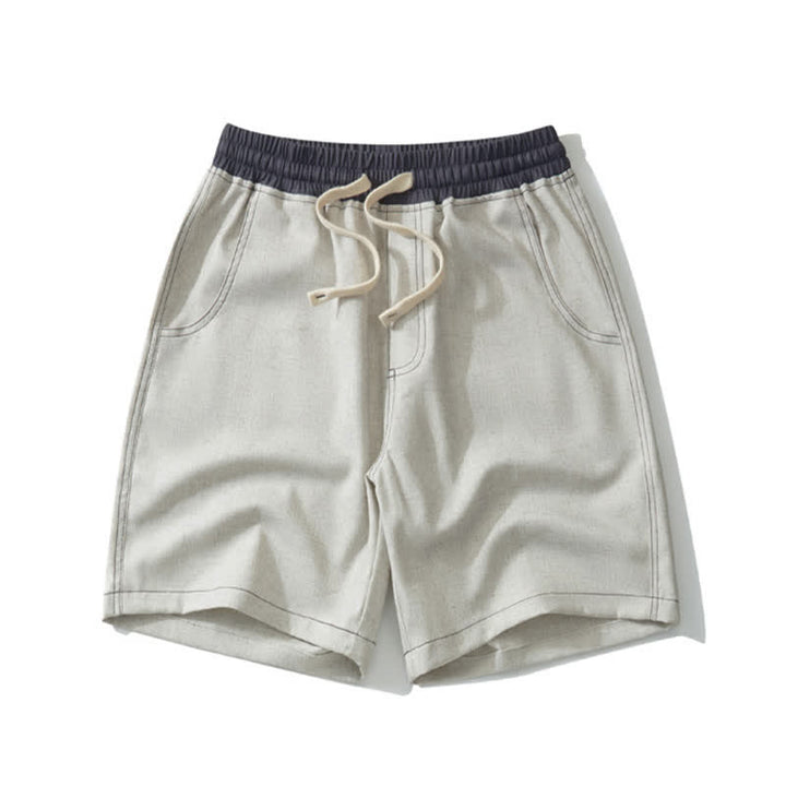 Pantaloncini da uomo estivi casual sportivi con coulisse e tasca, con stampa Buddha Stones. - Beige - US/UK/AU42, EU52 (3XL) - image 8