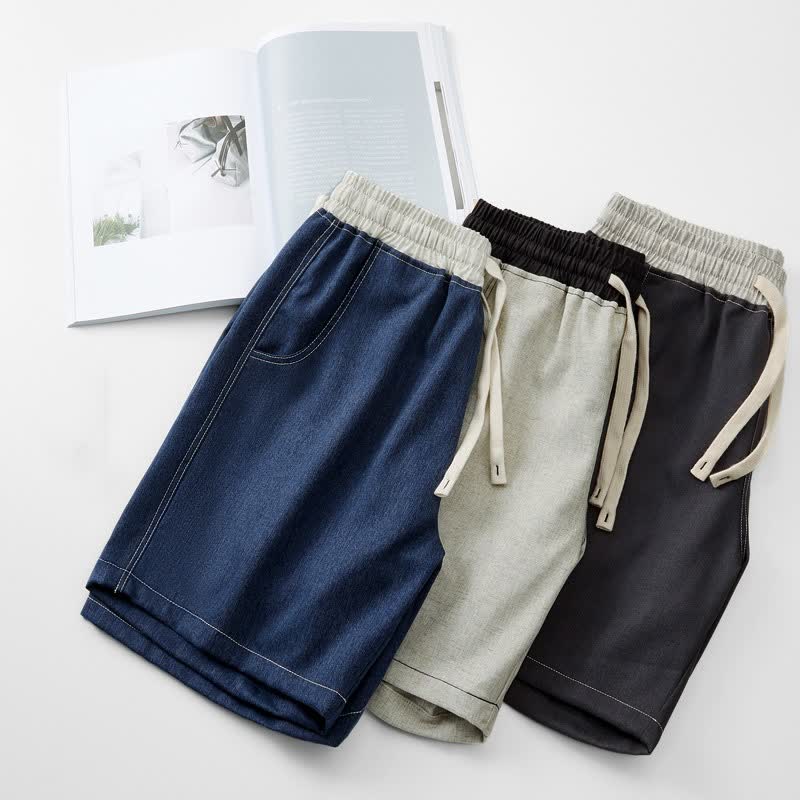 Pantaloncini da uomo estivi casual sportivi con coulisse e tasca, con stampa Buddha Stones. - image 11