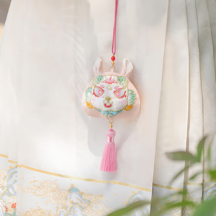 Buddha Stones Decorazione con nappa a tema drago e tigre ricamati dello zodiaco cinese, portafortuna e simpatici animali. - image 17