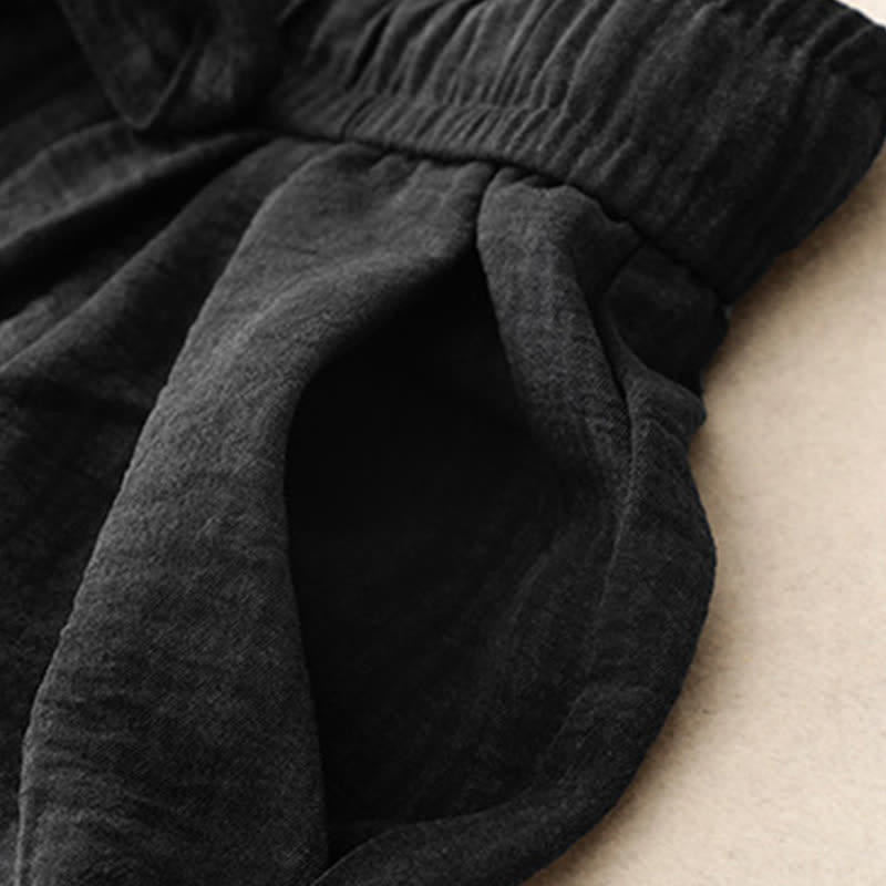 Buddha Stones Pantaloni estivi casual minimalisti con coulisse, tinta unita, alla caviglia, da donna, a gamba dritta con tasche. - image 10