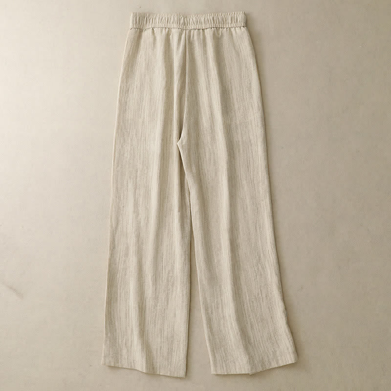 Buddha Stones Pantaloni estivi casual minimalisti con coulisse, tinta unita, alla caviglia, da donna, a gamba dritta con tasche. - image 1