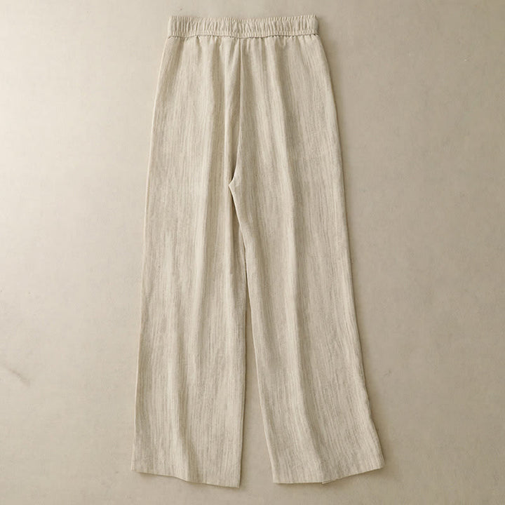 Buddha Stones Pantaloni estivi casual minimalisti con coulisse, tinta unita, alla caviglia, da donna, a gamba dritta con tasche. - image 1