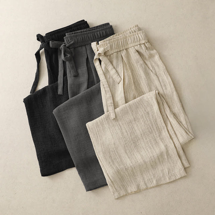 Buddha Stones Pantaloni estivi casual minimalisti con coulisse, tinta unita, alla caviglia, da donna, a gamba dritta con tasche. - image 19