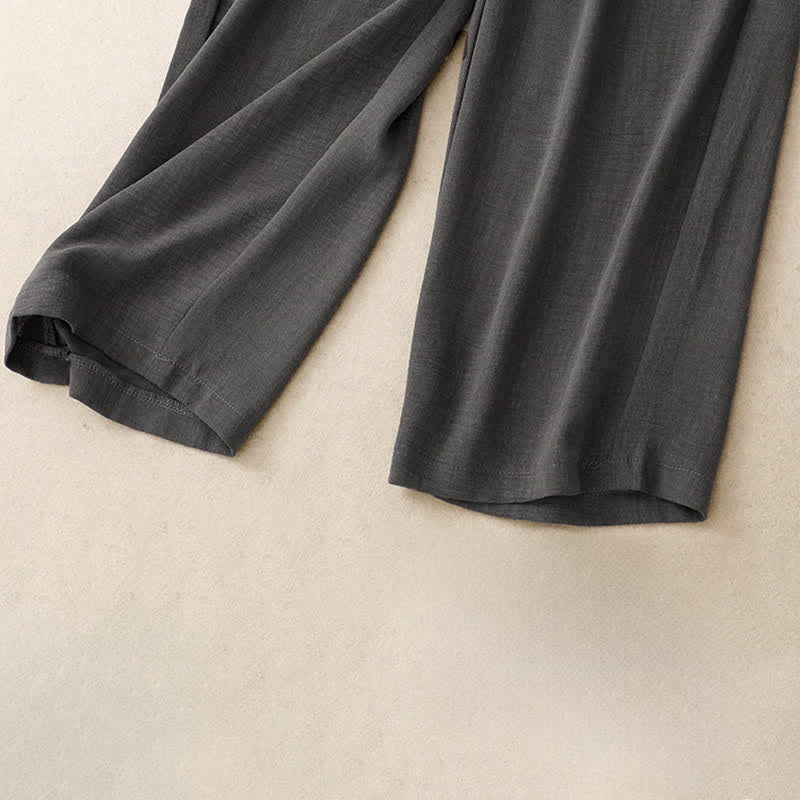 Buddha Stones Pantaloni estivi casual minimalisti con coulisse, tinta unita, alla caviglia, da donna, a gamba dritta con tasche. - image 17