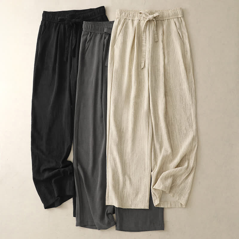 Buddha Stones Pantaloni estivi casual minimalisti con coulisse, tinta unita, alla caviglia, da donna, a gamba dritta con tasche. - image 18