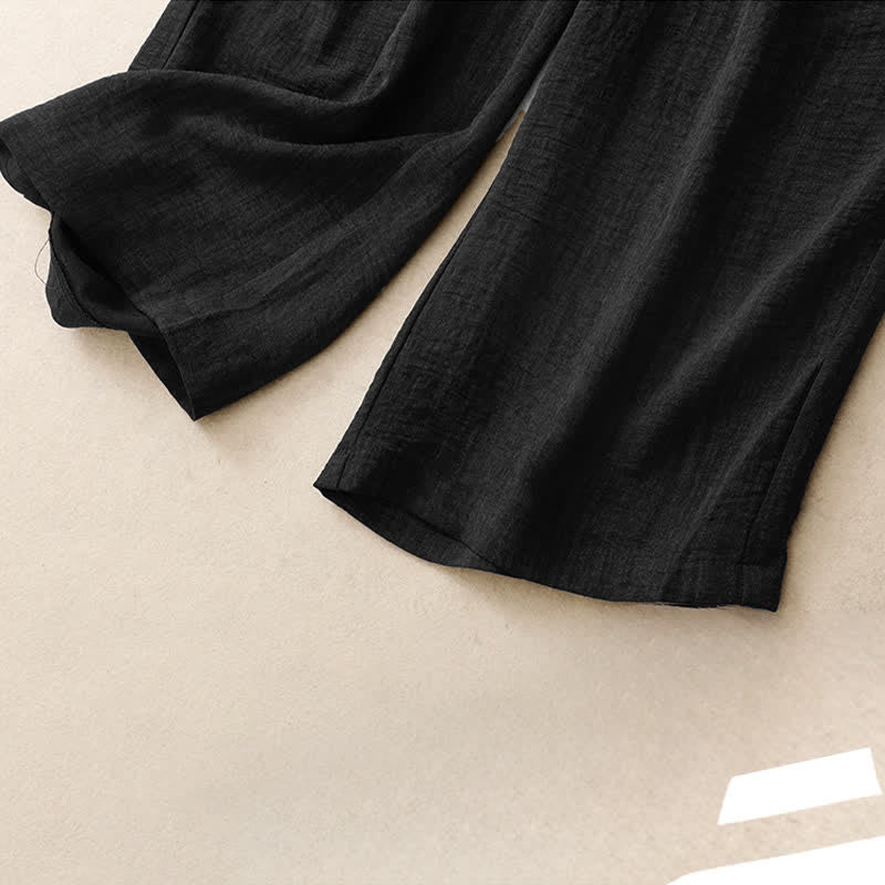 Buddha Stones Pantaloni estivi casual minimalisti con coulisse, tinta unita, alla caviglia, da donna, a gamba dritta con tasche. - image 11