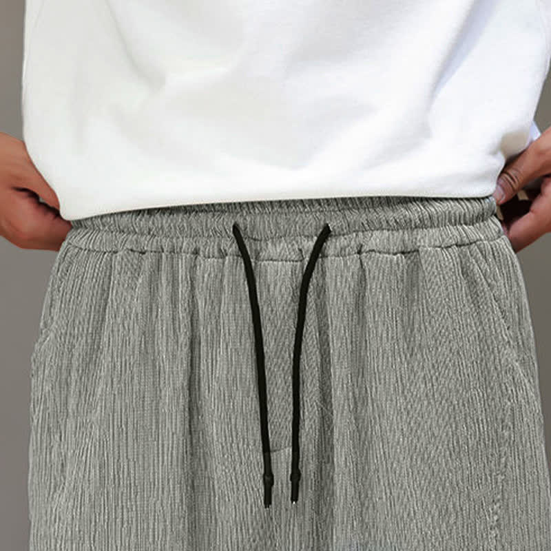 Buddha Stones Pantaloni estivi casual stile Tang, modello harem da uomo, a tinta unita, corti, con tasche. - image 26