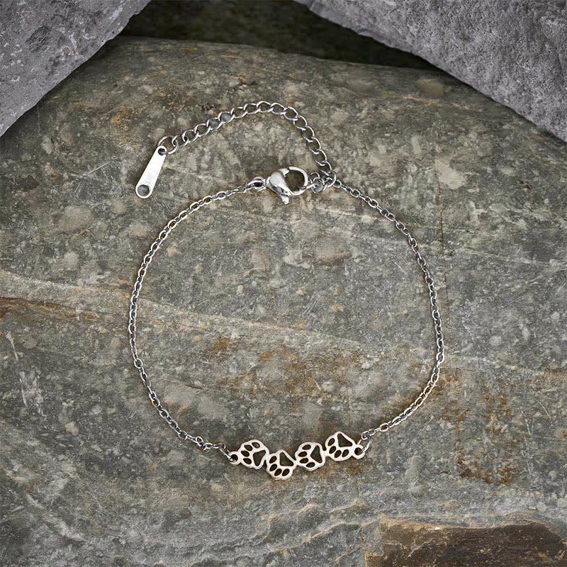 Buddha Stones Bracciale con bilanciere a quattro zampe di gatto in acciaio al titanio - image 4