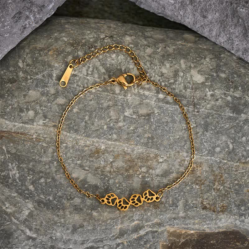 Buddha Stones Bracciale con bilanciere a quattro zampe di gatto in acciaio al titanio - image 1