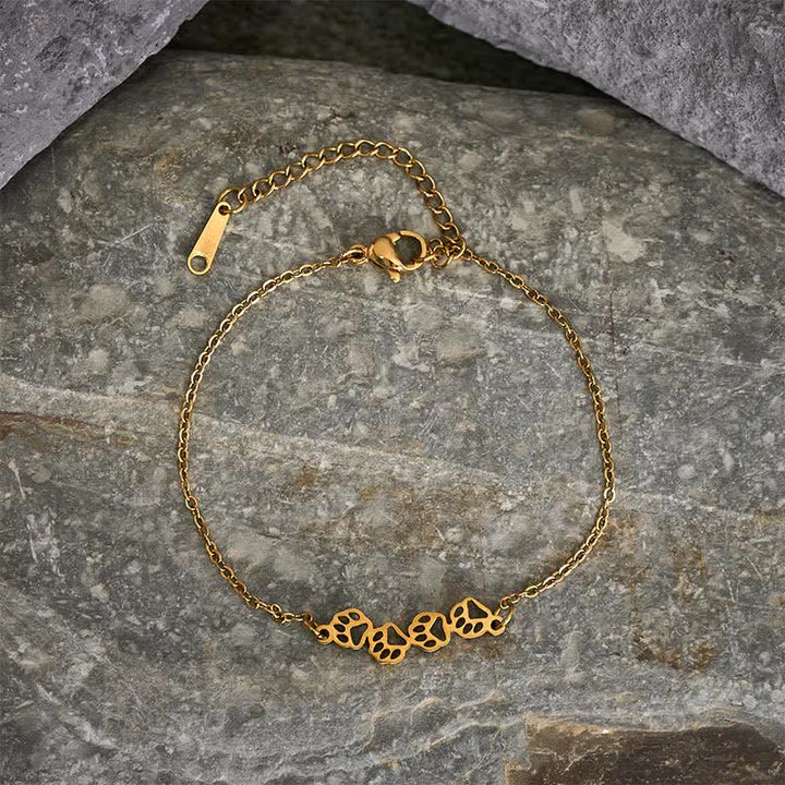 Buddha Stones Bracciale con bilanciere a quattro zampe di gatto in acciaio al titanio - image 1