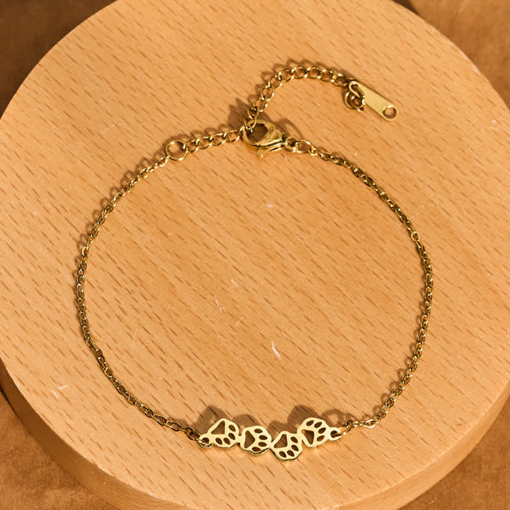 Buddha Stones Bracciale con bilanciere a quattro zampe di gatto in acciaio al titanio - image 8