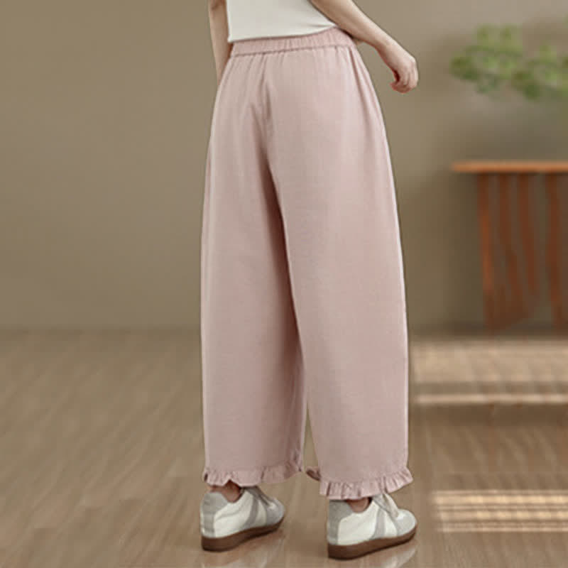 Pantaloni corti da donna a gamba larga con tasche, stile minimalista estivo, casual, con motivo Buddha Stones. - image 11