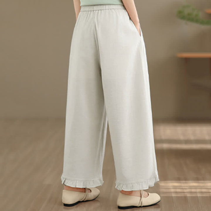 Pantaloni corti da donna a gamba larga con tasche, stile minimalista estivo, casual, con motivo Buddha Stones. - image 32