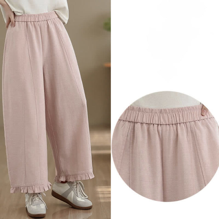 Pantaloni corti da donna a gamba larga con tasche, stile minimalista estivo, casual, con motivo Buddha Stones. - image 12