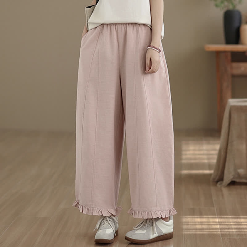 Pantaloni corti da donna a gamba larga con tasche, stile minimalista estivo, casual, con motivo Buddha Stones. - image 10