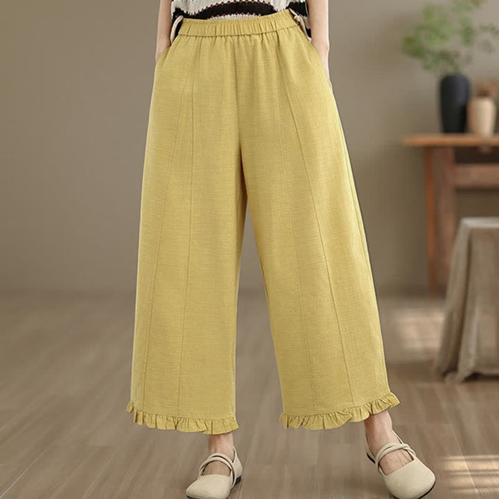 Pantaloni corti da donna a gamba larga con tasche, stile minimalista estivo, casual, con motivo Buddha Stones. - image 17
