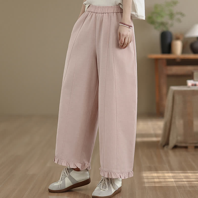 Pantaloni corti da donna a gamba larga con tasche, stile minimalista estivo, casual, con motivo Buddha Stones. - image 8