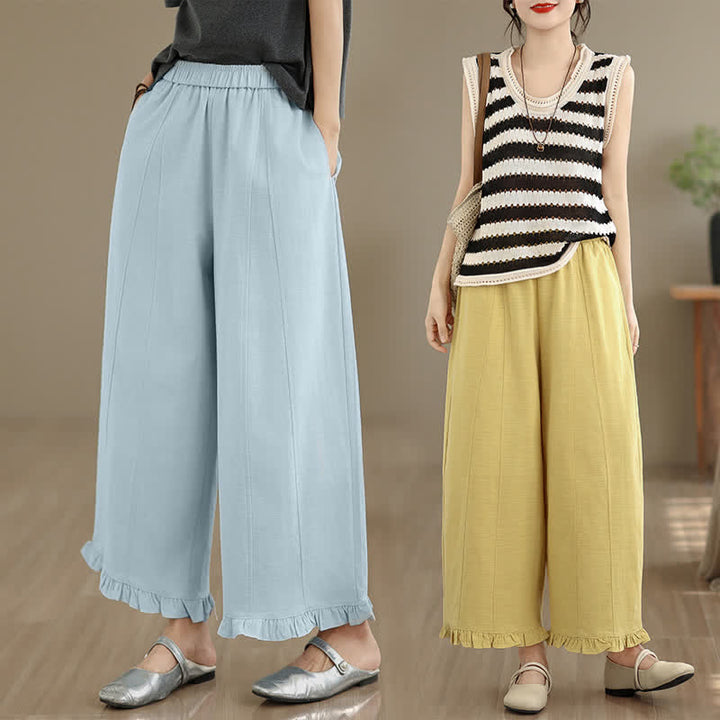 Pantaloni corti da donna a gamba larga con tasche, stile minimalista estivo, casual, con motivo Buddha Stones. - image 33