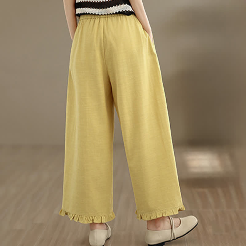 Pantaloni corti da donna a gamba larga con tasche, stile minimalista estivo, casual, con motivo Buddha Stones. - image 19