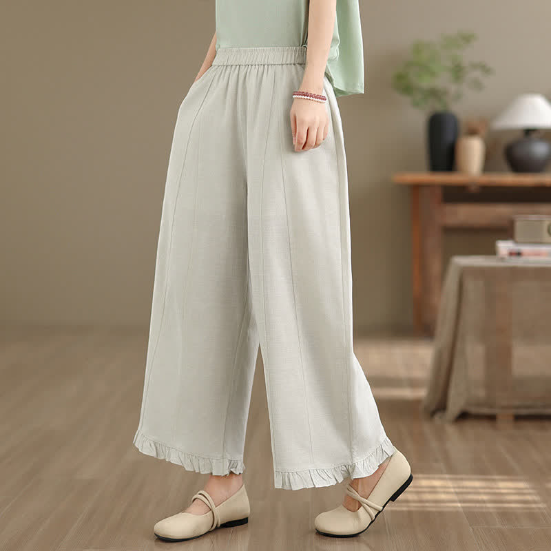 Pantaloni corti da donna a gamba larga con tasche, stile minimalista estivo, casual, con motivo Buddha Stones. - image 29