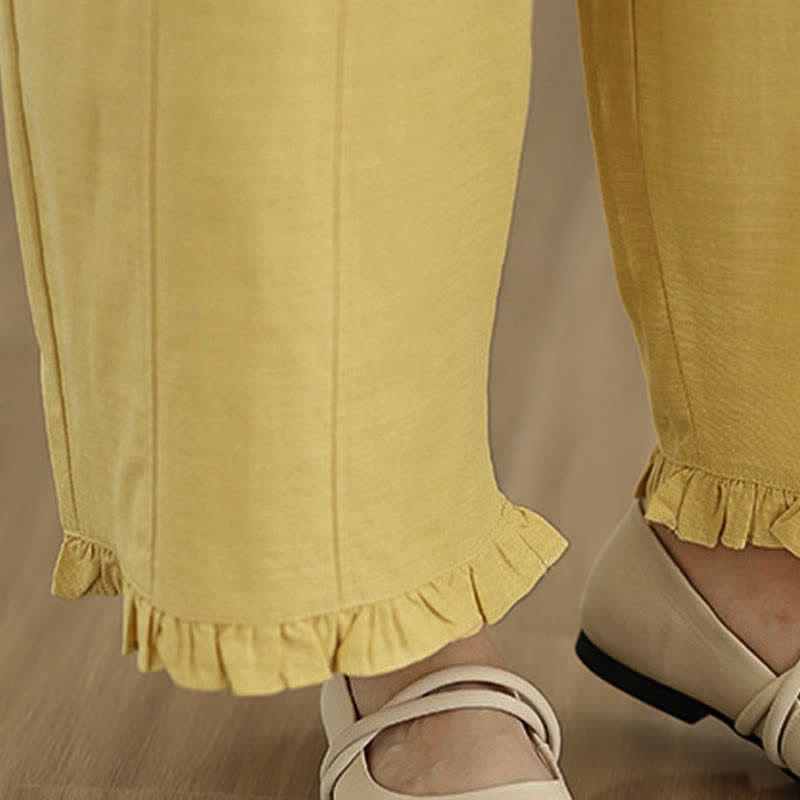 Pantaloni corti da donna a gamba larga con tasche, stile minimalista estivo, casual, con motivo Buddha Stones. - image 26