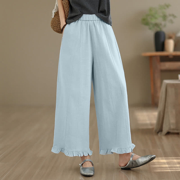 Pantaloni corti da donna a gamba larga con tasche, stile minimalista estivo, casual, con motivo Buddha Stones. - image 2