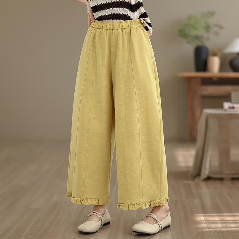 Pantaloni corti da donna a gamba larga con tasche, stile minimalista estivo, casual, con motivo Buddha Stones. - image 16