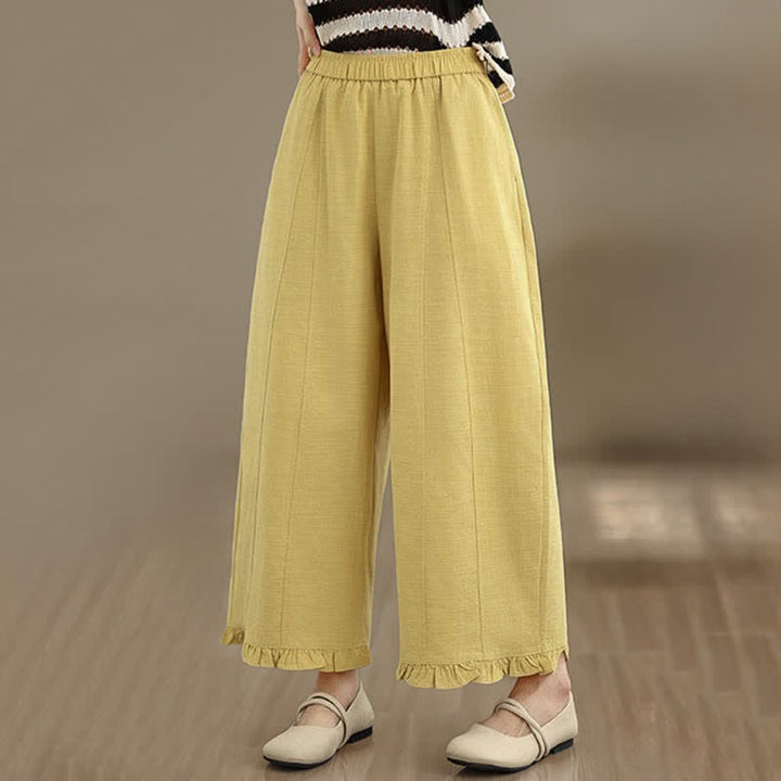 Pantaloni corti da donna a gamba larga con tasche, stile minimalista estivo, casual, con motivo Buddha Stones. - image 15